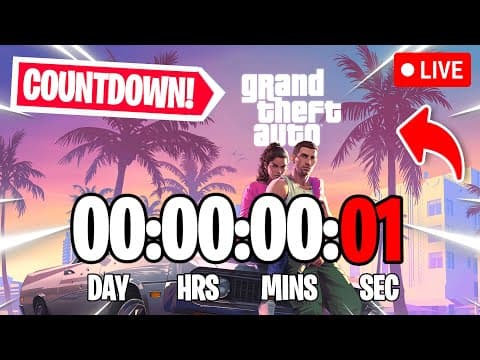 GTA 6 COUNTDOWN LIVE🔴 24/7 & (GTA 6 Release Date) (GTA 6 Trailer!)