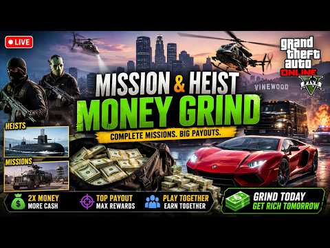 🔴 LIVE | GTA V Online Solo Money Grind | Heists + Missions | PS5