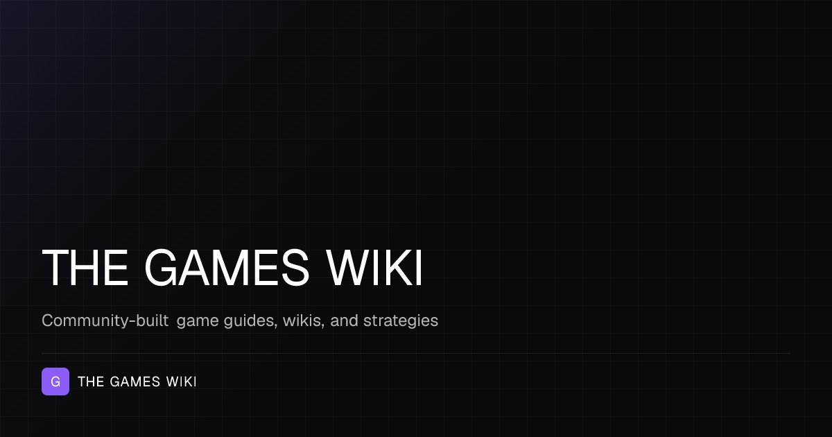 Community Game Guides & Wikis | The Games Wiki